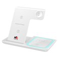 thumbnail image 3 of MAKATA 4-in-1 Wireless Fast-Charging Station (White) Foldable and Adjustable Stand Compatible with Apple Samsun, Huawei Phones Smart watches and Airpods for Office Home and Travel (Wall Plug Included), 3 of 8
