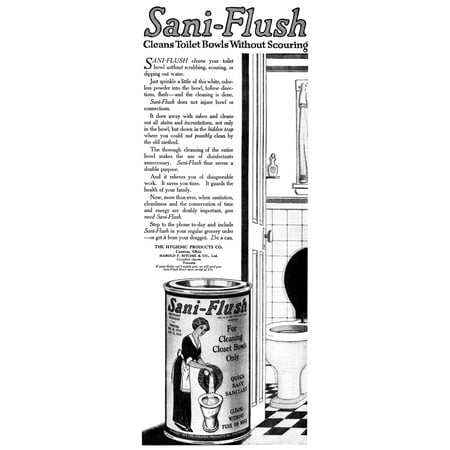 Ad Sani Flush 1918 Namerican Adver For Toilet Ad Sani Flush 1918 Namerican Adver For Toilet Bowl Cleaner Ilration