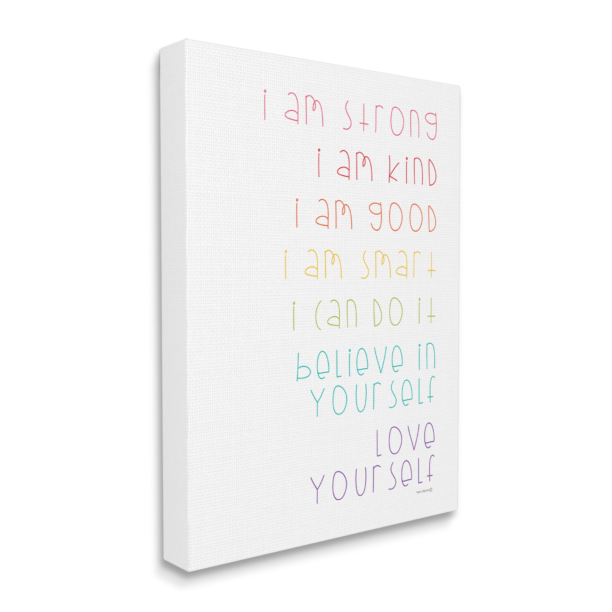 Stupell Industries Love Yourself Confidence Phrases Inspirational Painting Gallery Wrapped Canvas Art Print Wall Art, 16 x 20
