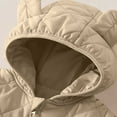 thumbnail image 7 of IVEYRTF Toddler Kids Bodysuit Cute Bear Print Fleece-Lined Hooded Romper Zip Front Thermal Fall Winter Cozy Warm One-Piece Outerwear for Children 1-2 Years(Khaki,1 Years), 7 of 7