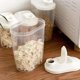 thumbnail image 5 of Contenedores herméticos para almacenar alimentos, contenedores de plástico para cereales y alimentos secos, caja de almacenamiento para cereales, harina, arroz, bocadillos, azúcar, 1000 ml, 5 of 5