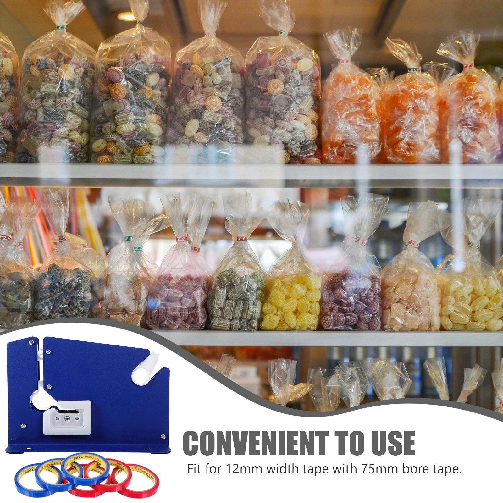 LOLIPPYY Metal Tape Dispenser with Stainless Steel Cutter for Packaging, Shipping, Bag Sealing, and Shop Use