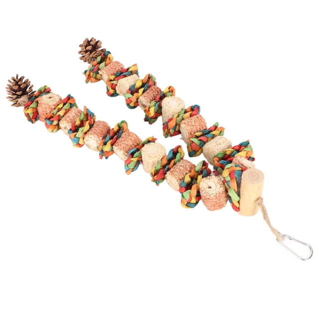 Bird Chew Toy, Foraging Toys Easy Installation Bird Hanging Chewing Toys with Convenient Hook Block Chewing Bird Toys for Cockatiel Conure African Grey