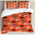 thumbnail image 3 of Ambesonne Coral Fishes Motif Nautical Marine Sea Underwater Creature Animal Aquarium Ornate Forms Duvet Cover Set, 3 of 3