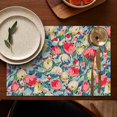 thumbnail image 5 of Pioneer Flower Floral Print Pattern Summer Placemats Table Placemats Set Of 4-Linen Kitchen Washable Placemats Table Mats 12x18 Inch Non-Slip Heat Resistant, 5 of 5