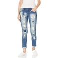 thumbnail image 1 of Cover Girl High Waisted Cute Ripped Patched Repair Skinny Juniors, Medium Blue, 9, 1 of 2