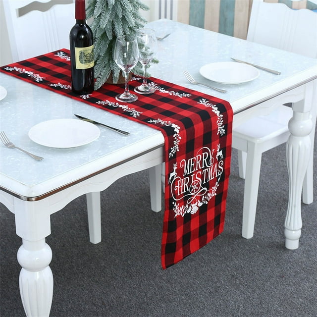 Yhmxh Table Runner,Table Cloth Christmas Home Decoration Supplies Knitted Fabric Table Runner Creative Christmas Tablecloth Home Tablecloths