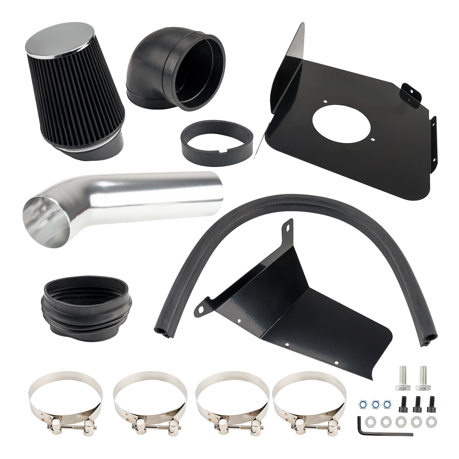 3.5 inch Cold Air Intake System Kit & Heat Shield Replacement for 2007-2008 Silverado1500 4.8L/5.3L/6.0L V8,07-08 Tahoe,Suburban 1500 ,Sierra 1500