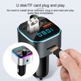 thumbnail image 1 of Car MP3 Player Dual USB Car Audio Adapter Colorful USB Car Audio LED Bluetooth-compatible V5.0 MP3 Player Charger, Silver, 1 of 9