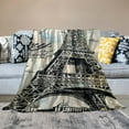thumbnail image 2 of Shiartex Eiffel Tower Blanket Women Chic Retro Paris Theme Throw Blanket Vintage Paris Cityscape Blanket Bedroom Decor French Teal Fuzzy Blanket Throw 50x60in, 2 of 6