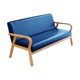 thumbnail image 3 of Sofá De Cuero Para Ocio Con Reposabrazos Para Habitación De Invitados, Recepción, Hogar, Marco Azul Y Beige, 3 of 8