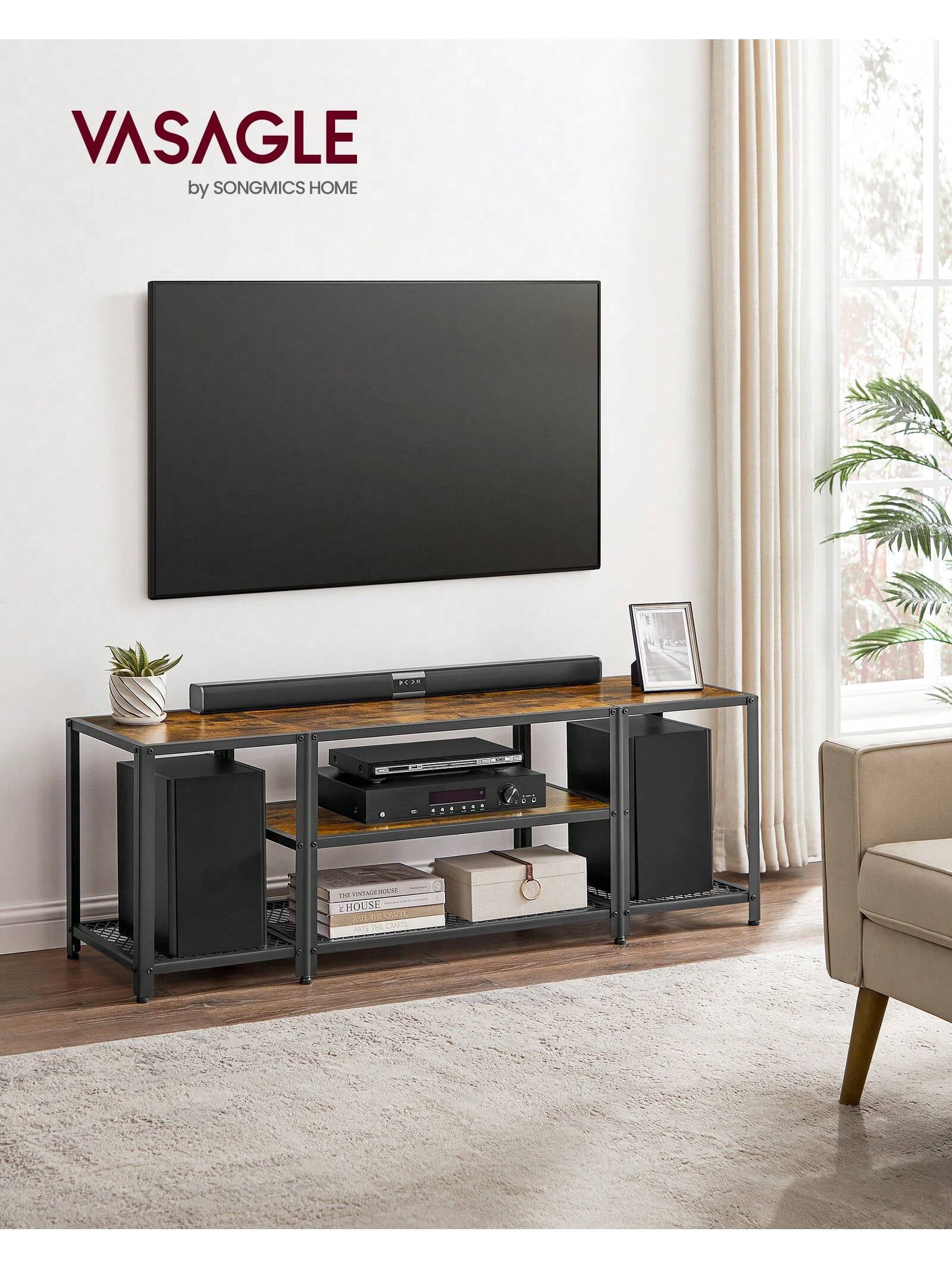 VASAGLE Modern TV Stand for TVs up to 65 Inches, 3-Tier Entertainment ...