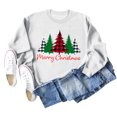 thumbnail image 2 of Camisas de Navidad para mujer, cuello redondo, patrón de árbol, fibra de poliéster suave, camiseta de manga larga para mujer, para fiesta, oficina, 2 of 5