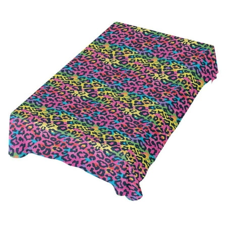 

JSTEL Rainbow Leopard Cheetah Print Table Cloth Square 60 x 60 Inch Tablecloth Anti Wrinkle Table Cover for Dining Kitchen Parties