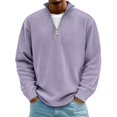 thumbnail image 1 of pstuiky camisas de manga larga para hombre, Camisetas casuales de manga larga a la moda para hombre, cuello alto acanalado, cremallera de un cuarto, manga larga, cuello alto, camiseta/camiseta xxxxl, 1 of 3