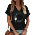 thumbnail image 2 of UANWENN T-Shirt à Manches Courtes Imprimé Col en V Décontracté pour Femmes Léger et Confortable Blouse d'Été Chemises de Randonnée Décontractées pour Femmes Chemises à Manches Longues Unies pour Femmes, 2 of 3