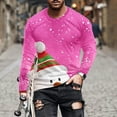 thumbnail image 1 of Blusas y camisas de manga larga y cuello redondo para hombre, informales, a la moda, con estampado navideño, cuello redondo, blusas de licra de manga larga para hombre., 1 of 5