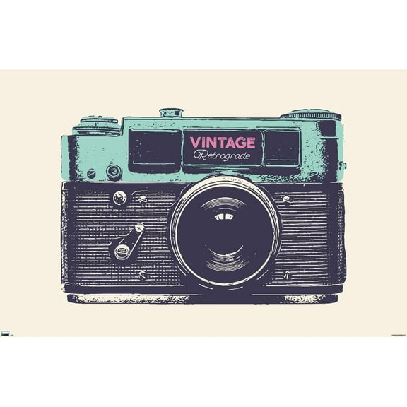 Vintage Camera Wall Poster, 22.375" x 34"
