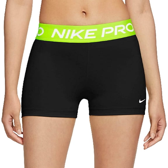 Nike Womens Pro 365 3 Shorts Black/Volt Medium