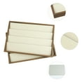 thumbnail image 3 of Unique Bargains Set of 2 Stackable Velvet Jewelry Organizer Trays with Removable Dividers Brown-Earrings Tray, 3 of 6
