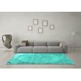 thumbnail image 3 of Ahgly Company Indoor Round Abstract Turquoise Blue Contemporary Area Rugs, 3' Round, 3 of 4