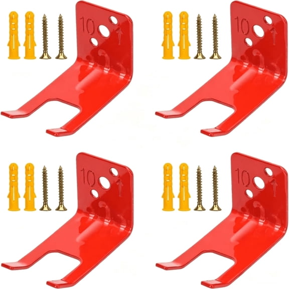4 Pack Fire Extinguisher Brackets and Holders, Fire Extinguisher Wall Hook Holder Hanger for 10 lb fire Extinguisher Mount
