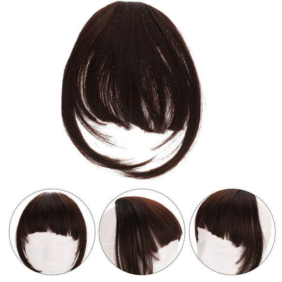 CTIRCHIU Dark Red Clip in Bangs Fake Hair Bangs Hair Accessories for Weddings and Events