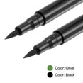 thumbnail image 4 of 2 piezas de marcadores de tela con tinta permanente, bolígrafos de pintura textil de punta fina, 2 colores: negro, oliva, 4 of 7