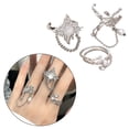 thumbnail image 2 of 3Pieces Opening Rings Geometric Rings Hand Jewelry Chain Rings Adjustable Rings, 2 of 10