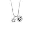 thumbnail image 2 of Delight Jewelry Silvertone Star Of David Silvertone Script Initial Disc - W - Charm Necklace, 20"+3", 2 of 4