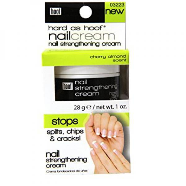 Hard As Hoof Nail Strengthening Cream with Cherry Almond Scent Nail  Strengthener & Nail Growth Cream Prevents Splits, Chips, Cracks &  Strengthens Nails, 1 oz 