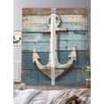 thumbnail image 2 of Vintage Anchor Sheer Curtains for Living Room Bedroom Retro Farmhouse Nautical Wooden Sheer Curtains 96 Inch Long 2 Panels Set Light Filtering Curtain Window Treatments Drapes for Dining Room, 2 of 6