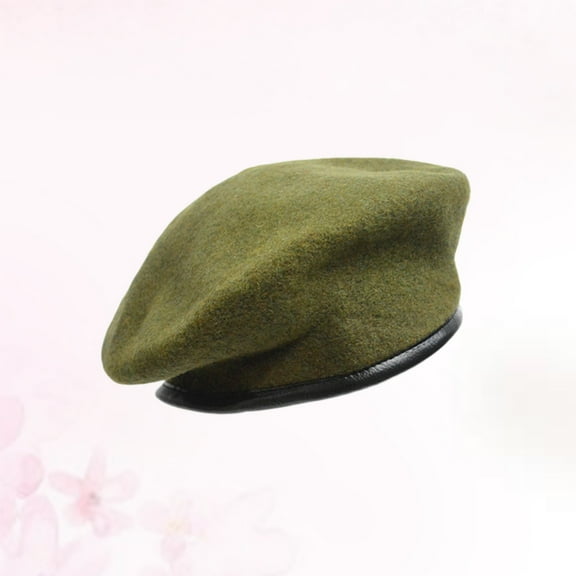 GOOHOCHY  Wool Beret Simple Design Hat Men and Women Women's