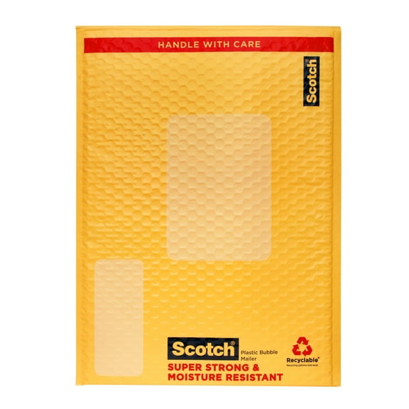 Scotchâ„¢ Plastic Bubble Mailer, 10.5 in. x 15 in., Size #5, Yellow, 1/Pack