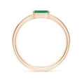 thumbnail image 2 of ANGARA Natural Emerald-Cut Emerald Off-Centered Solitaire Ring With Diamonds in 14K Rose Gold for Women (Size-6x4mm) | May Birthstone, Anniversary, Jewelry Gift for Women | Natural Emerald Ring, 2 of 10