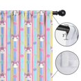 thumbnail image 4 of Blackout Kids Curtains,Colorful Striped Cartoon Unicorn Pattern Childrens Insulated Curtains Set Of 2,Bedroom Essentials,Toddler Room Decor 42"x54", 4 of 5