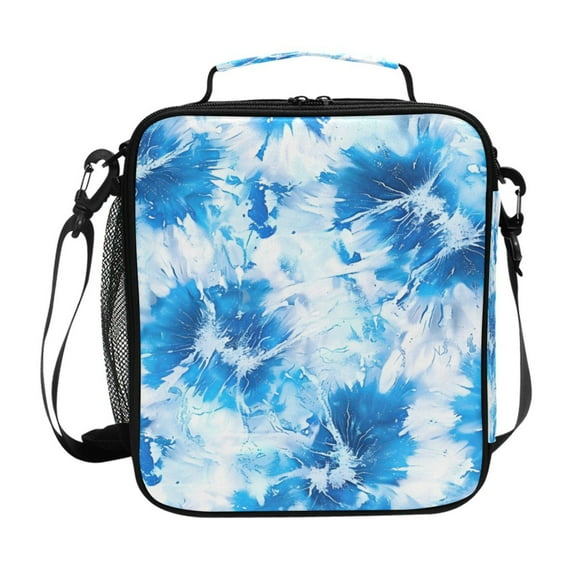 ALAZA Blue Tie Dye Lunch Box Insulated Lunch Bag Reusable Thermal Cooler Tote School Picnic