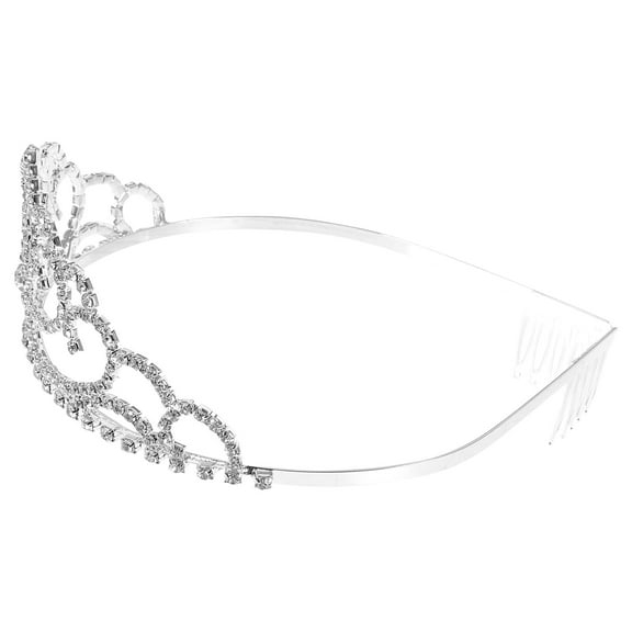 WHAMVOX Crystal Rhinestone Bridal Crown Tiara with Side Comb Glittering Jewelry Decoration for Wedding Engagement (Red & Silver)