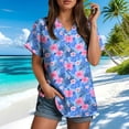 thumbnail image 7 of felwors Women Hawaiian Shirt Tropical Summer Beach Hawaii Shirts Floral Tropic Short Sleeve Button Up Top Blouses Aloha Luau Outfit (Sky Blue, L), 7 of 7