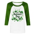 thumbnail image 5 of YueHuiYing Womens St. Patricks Day Crewneck Pullover 3/4 Sleeve Shirts Irish Day Shamrock Loose Sweatshirt Tops, 5 of 5