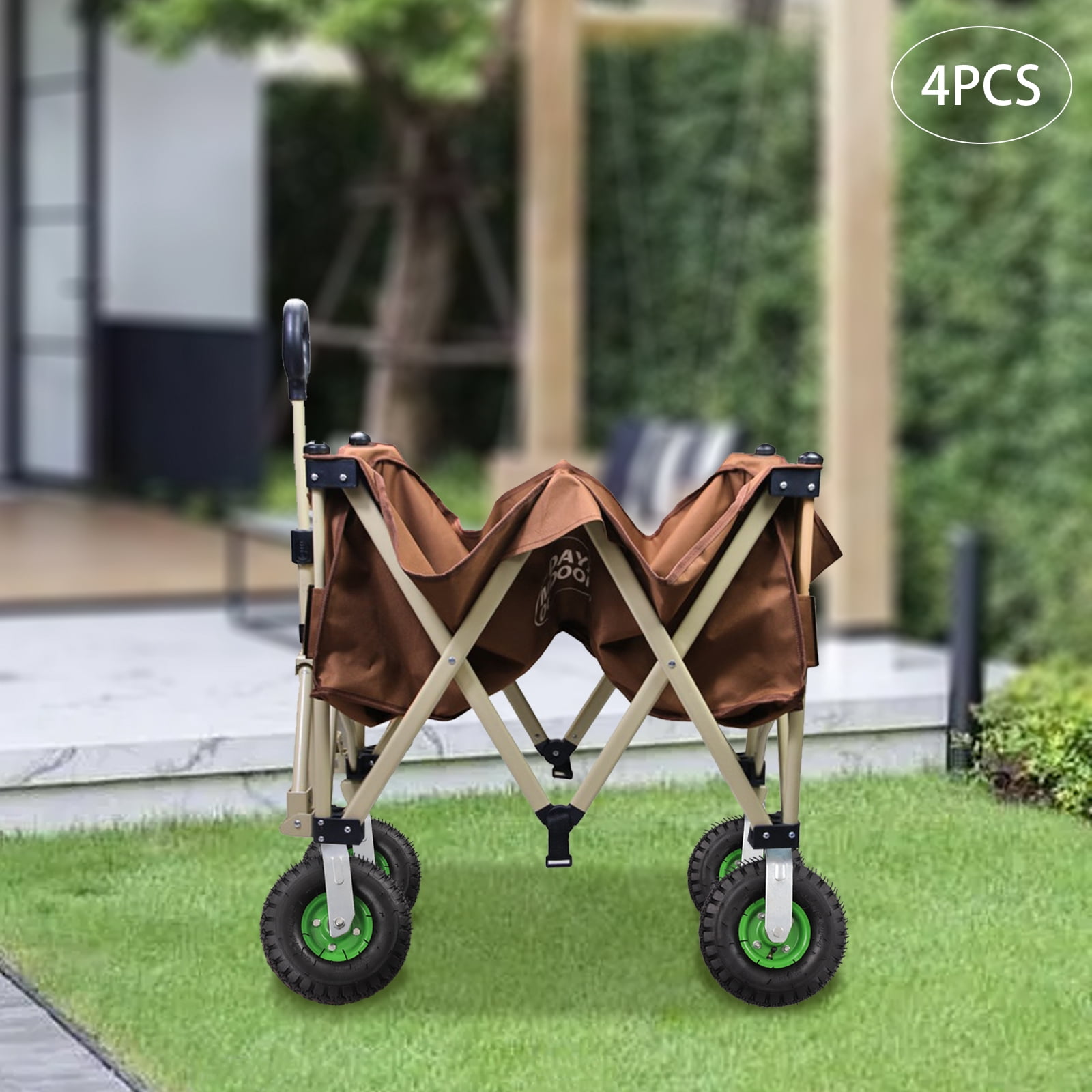 TFCFL 4pcs 10 inch Pneumatic Heavy Duty Air Tire Wheels Swivel Locking Farm Cart Caster Inflatable Wheels