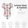 thumbnail image 4 of Kdxio Hello Easter for Women's Short-Sleeved Onesie Stylish Round Neck Pajamas Bodysuit Jumpsuit Nightwear-Small, 4 of 7