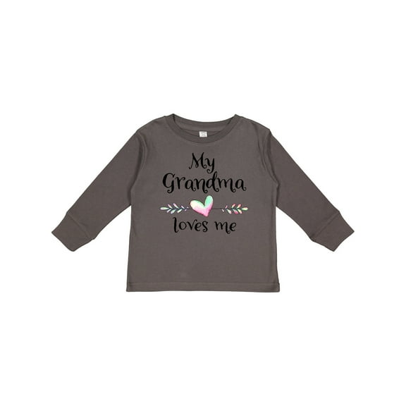 Inktastic My Grandma Loves Me Heart Grandchild Boys or Girls Long Sleeve Toddler T-Shirt