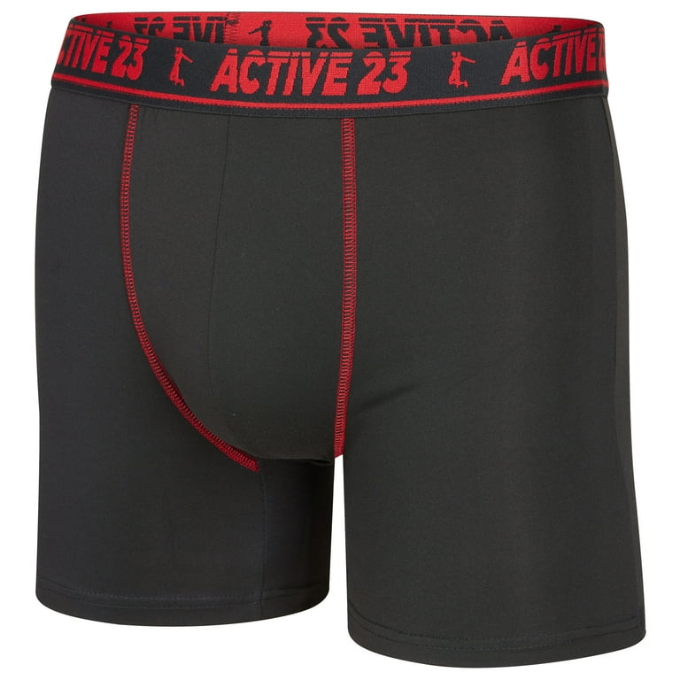 Active 23 6-Pack Dri Fit Performance Boxer Briefs for Men, Cooling