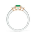 thumbnail image 2 of ANGARA Natural 1 ct Emerald and Diamond Three Stone Ring in 14K White & Rose Gold for Women (Size-7x5mm) | May Birthstone, Birthday, Anniversary, Jewelry Gift for Women | Natural Emerald Ring, 2 of 10