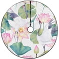 thumbnail image 1 of FMSHPON CraneFlower Lotus Xmas Christmas Tree Skirt Stand Mat for Holiday Party Decoration Indoor Outdoor 36 inches, 1 of 3