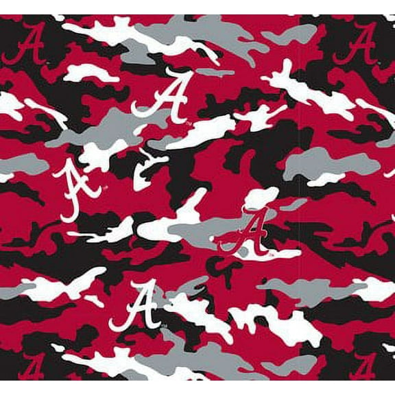 University of Alabama Camouflage Fleece Fabric Sold by the yard