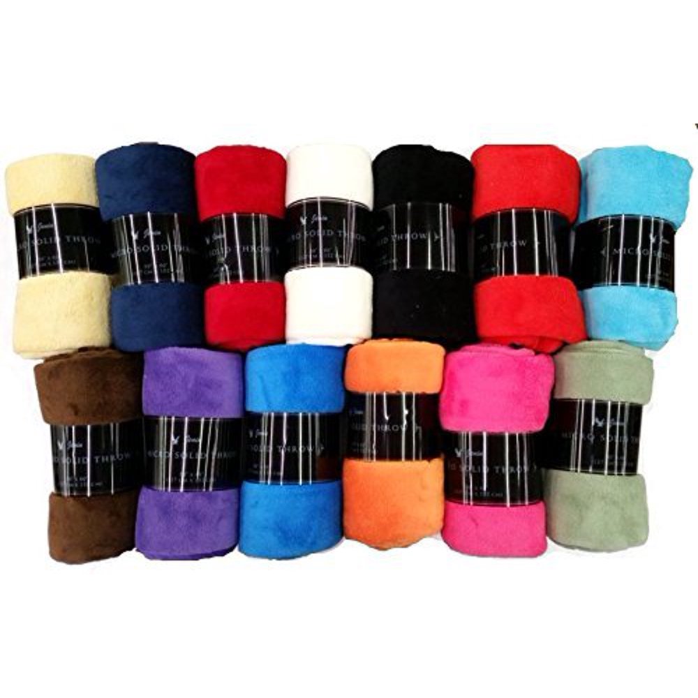 Empire Super Soft Small Plush Solid Throw Blanket Light Multi Purpose