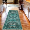 thumbnail image 2 of Oriental Decorative Rug, Bohemian Asian Culture Flowers Folk Artwork Traditional Floral Design, Quality Carpet for Bedroom Dorm and Living Room, 6 Sizes, Dark Seafoam, by Ambesonne, 2 of 2