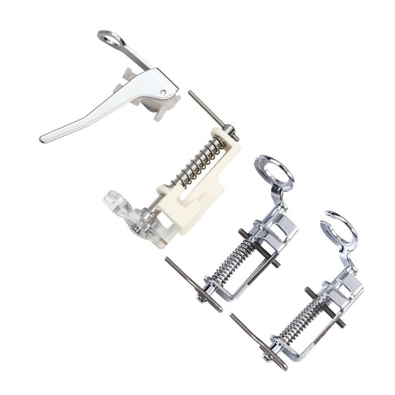 HEMOTON 4 Pcs in 1 Set Presser Foot Open Close Toe Metal Quilting Embroidery Spring Presser Foot Compatible for Free Motion